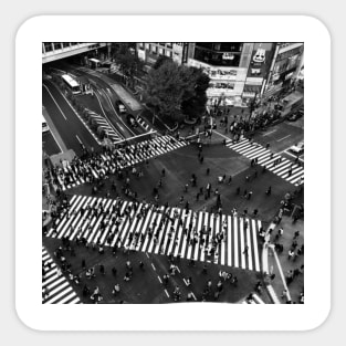 Japan Shibuya Crossing Monochrome Edition Sticker